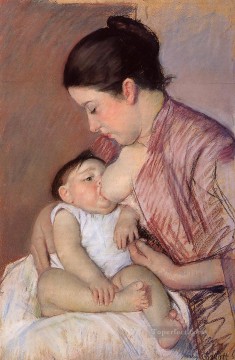 María Cassatt Painting - Maternidad madres hijos Mary Cassatt